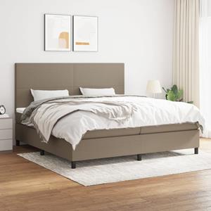 VidaXL Boxspring met matras stof taupe 200x200 cm