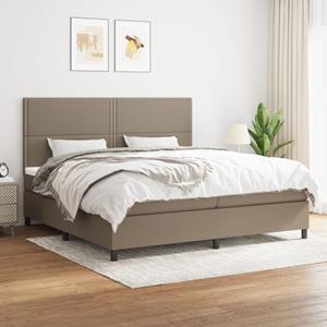 VidaXL Boxspring met matras stof taupe 200x200 cm