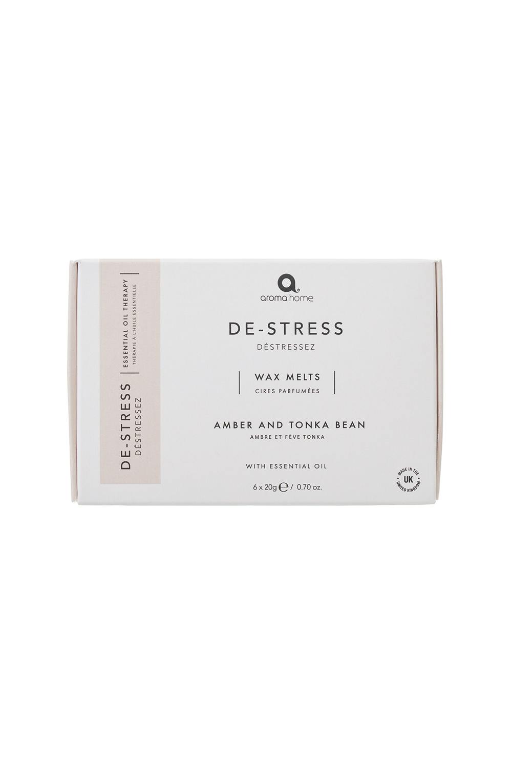 Aroma Home De-Stress Aromatherapy Wax Melts Amber & Tonka Bean 6 x 20 g
