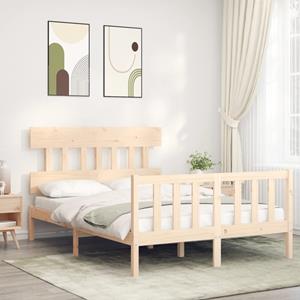 VidaXL Bedframe met hoofdbord massief hout 120x200 cm