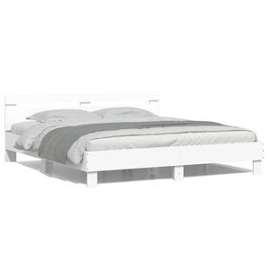 VidaXL Bedframe met hoofdeinde en LED wit 180x200 cm