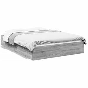 VidaXL Bedframe met lades bewerkt hout grijs sonoma eiken 120x190 cm