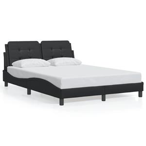 VidaXL Bedframe met LED-verlichting kunstleer zwart 120x200 cm