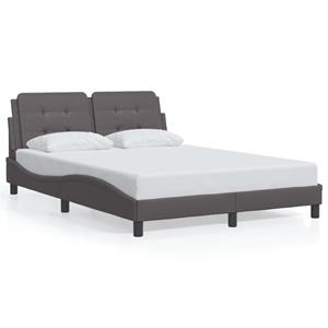 VidaXL Bedframe met LED-verlichting kunstleer grijs 120x200 cm