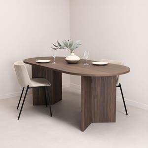 STALUX Ovale Eettafel Nina 200 x 90cm - notenhout - Ovaal