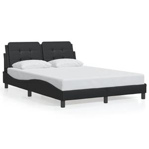 VidaXL Bedframe met LED-verlichting kunstleer zwart 140x200 cm