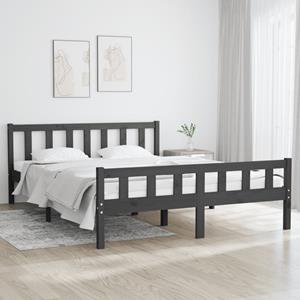 VidaXL Bedframe massief hout grijs 120x200 cm