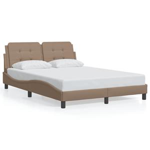 VidaXL Bedframe met LED-verlichting kunstleer cappuccino 140x200 cm