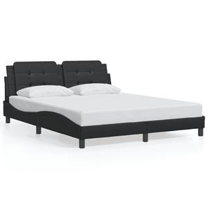 VidaXL Bedframe met LED-verlichting kunstleer zwart 160x200 cm