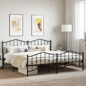 VidaXL Bedframe met hoofd- en voeteneinde metaal zwart 200x200 cm