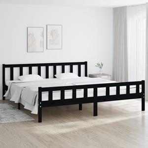 VidaXL Bedframe massief hout zwart 200x200 cm