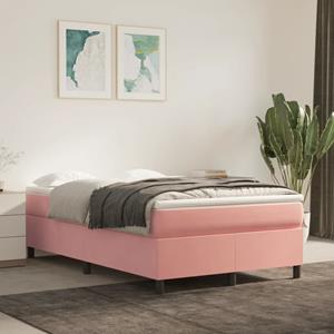 VidaXL Bedframe fluweel roze 120x200 cm