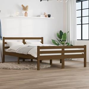 VidaXL Bedframe massief hout honingbruin 135x190 cm