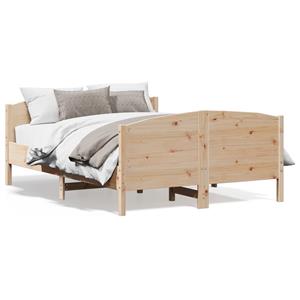 VidaXL Bedframe met hoofdbord massief grenenhout 140x190 cm