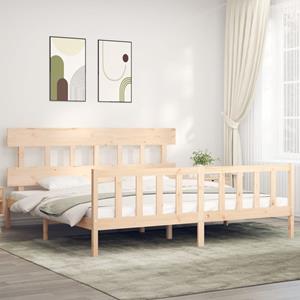 VidaXL Bedframe met hoofdbord massief hout 200x200 cm