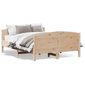 VidaXL Bedframe met hoofdbord massief grenenhout 120x190 cm