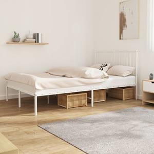 VidaXL Bedframe met hoofdbord metaal wit 120x190 cm