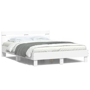 VidaXL Bedframe met hoofdeinde en LED wit 150x200 cm