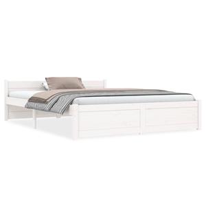 VidaXL Bedframe massief hout wit 140x190 cm