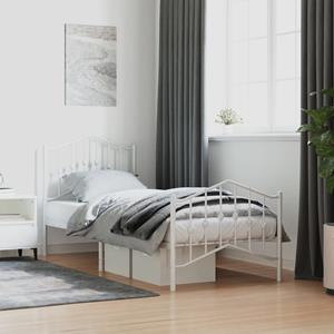 VidaXL Bedframe met hoofd- en voeteneinde metaal wit 80x200 cm