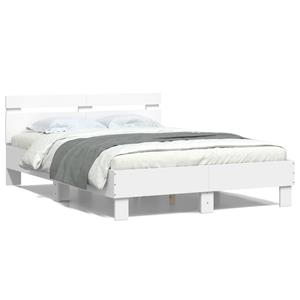 VidaXL Bedframe met hoofdeinde en LED wit 120x200 cm