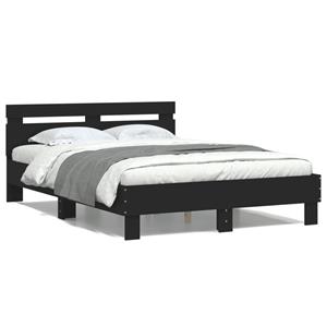 VidaXL Bedframe met hoofdeinde en LED zwart 120x200 cm