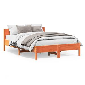 VidaXL Bedframe met hoofdbord massief grenenhout wasbruin 160x200 cm