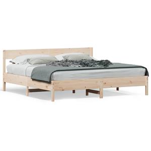 VidaXL Bedframe met hoofdbord massief grenenhout 200x200 cm