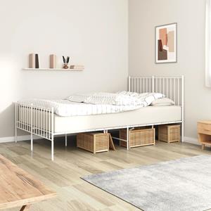 VidaXL Bedframe met hoofd- en voeteneinde metaal wit 120x200 cm