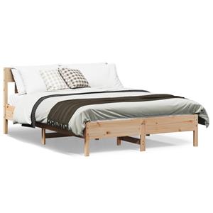 VidaXL Bedframe met hoofdbord massief grenenhout 160x200 cm