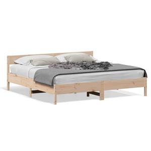 VidaXL Bedframe met hoofdbord massief grenenhout 200x200 cm