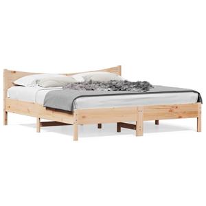 VidaXL Bedframe met hoofdbord massief grenenhout 200x200 cm