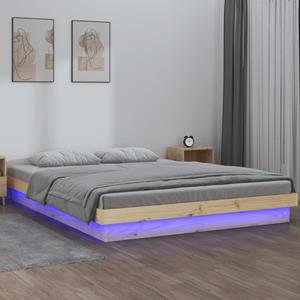 VidaXL Bedframe LED massief hout 120x200 cm