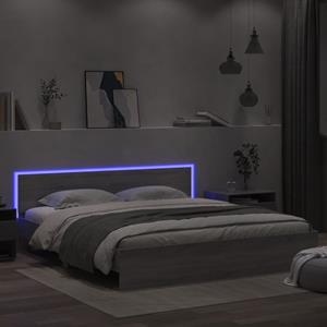 VidaXL Bedframe met hoofdeinde en LED-licht grijs sonoma 180x200 cm