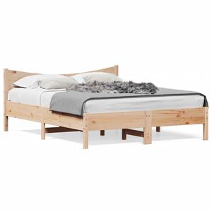 VidaXL Bedframe met hoofdbord massief grenenhout 160x200 cm