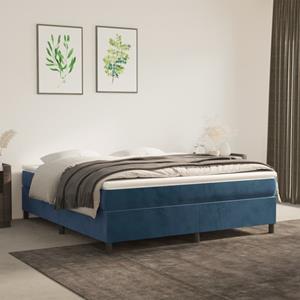 VidaXL Bedframe fluweel donkerblauw 160x200 cm