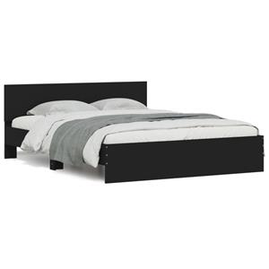 VidaXL Bedframe met hoofdeinde en LED zwart 150x200 cm