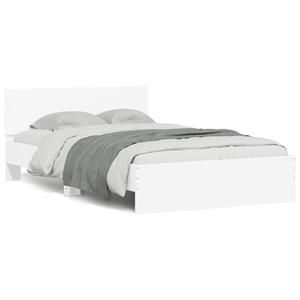 VidaXL Bedframe met hoofdeinde en LED wit 135x190 cm