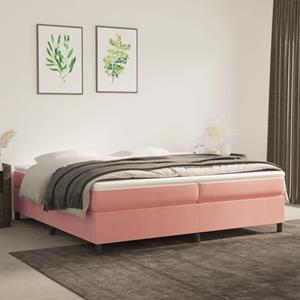 VidaXL Bedframe fluweel roze 200x200 cm