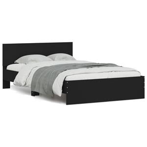 VidaXL Bedframe met hoofdeinde en LED zwart 135x190 cm