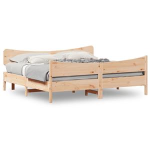 VidaXL Bedframe met hoofdbord massief grenenhout 200x200 cm