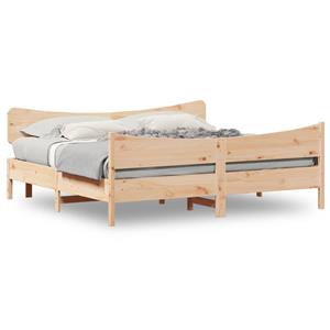 VidaXL Bedframe met hoofdbord massief grenenhout 180x200 cm