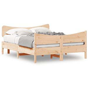 VidaXL Bedframe met hoofdbord massief grenenhout 160x200 cm