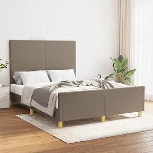 VidaXL Bedframe met hoofdbord stof taupe 140x190 cm