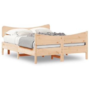 VidaXL Bedframe met hoofdbord massief grenenhout 150x200 cm