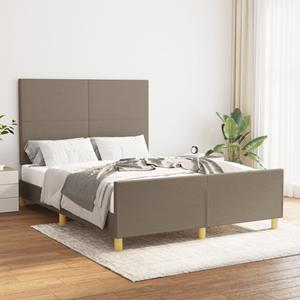 VidaXL Bedframe met hoofdbord stof taupe 140x200 cm