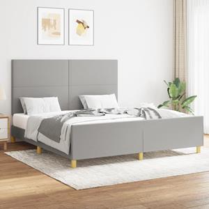 VidaXL Bedframe met hoofdbord stof lichtgrijs 160x200 cm