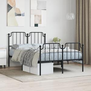 VidaXL Bedframe met hoofd- en voeteneinde metaal zwart 120x190 cm