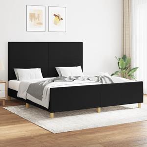 VidaXL Bedframe met hoofdbord stof zwart 160x200 cm