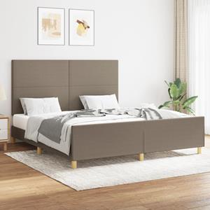 VidaXL Bedframe met hoofdbord stof taupe 160x200 cm